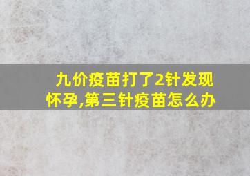 九价疫苗打了2针发现怀孕,第三针疫苗怎么办