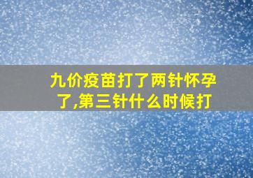 九价疫苗打了两针怀孕了,第三针什么时候打