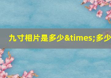 九寸相片是多少×多少