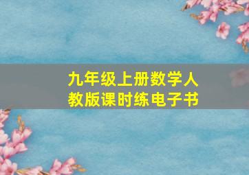 九年级上册数学人教版课时练电子书