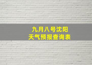 九月八号沈阳天气预报查询表