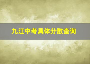 九江中考具体分数查询