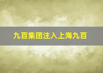 九百集团注入上海九百