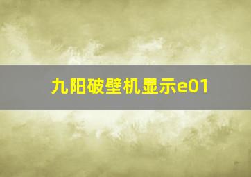 九阳破壁机显示e01