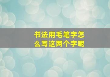 书法用毛笔字怎么写这两个字呢