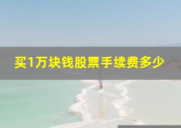 买1万块钱股票手续费多少