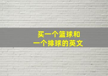 买一个篮球和一个排球的英文