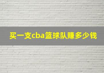 买一支cba篮球队赚多少钱