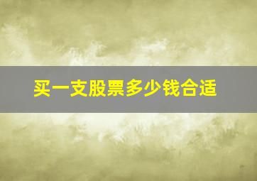 买一支股票多少钱合适