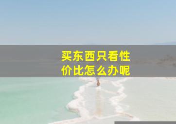 买东西只看性价比怎么办呢