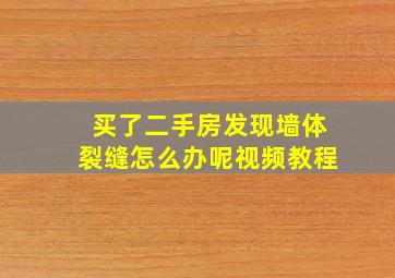 买了二手房发现墙体裂缝怎么办呢视频教程