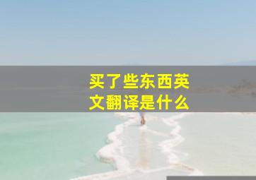 买了些东西英文翻译是什么