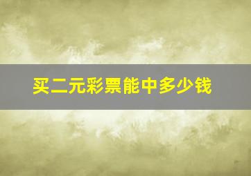 买二元彩票能中多少钱