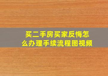 买二手房买家反悔怎么办理手续流程图视频