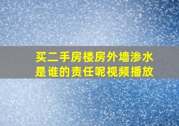 买二手房楼房外墙渗水是谁的责任呢视频播放