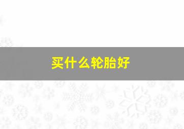 买什么轮胎好