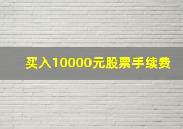 买入10000元股票手续费