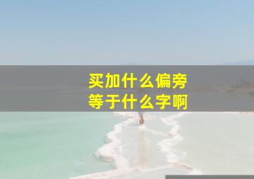 买加什么偏旁等于什么字啊