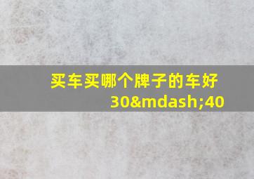 买车买哪个牌子的车好30—40