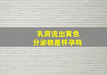 乳房流出黄色分泌物是怀孕吗