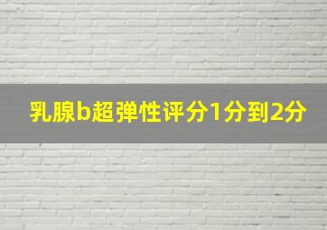 乳腺b超弹性评分1分到2分