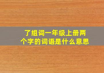 了组词一年级上册两个字的词语是什么意思