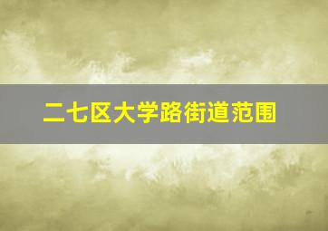 二七区大学路街道范围