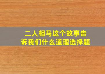 二人相马这个故事告诉我们什么道理选择题