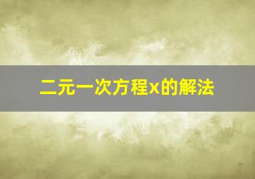 二元一次方程x的解法