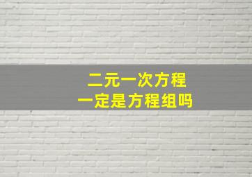 二元一次方程一定是方程组吗