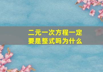 二元一次方程一定要是整式吗为什么