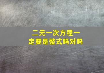 二元一次方程一定要是整式吗对吗