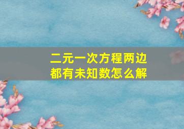 二元一次方程两边都有未知数怎么解