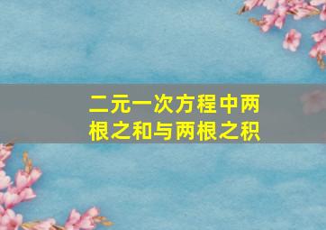 二元一次方程中两根之和与两根之积