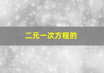 二元一次方程的