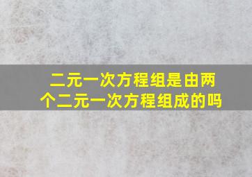 二元一次方程组是由两个二元一次方程组成的吗