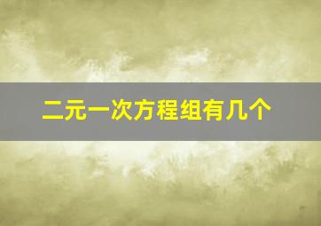 二元一次方程组有几个