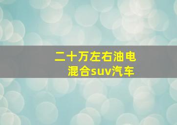 二十万左右油电混合suv汽车