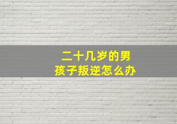 二十几岁的男孩子叛逆怎么办