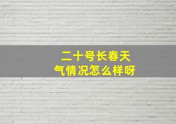 二十号长春天气情况怎么样呀