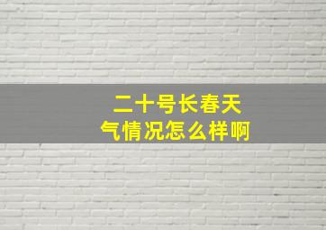 二十号长春天气情况怎么样啊