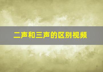 二声和三声的区别视频