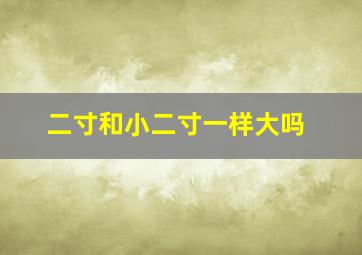 二寸和小二寸一样大吗