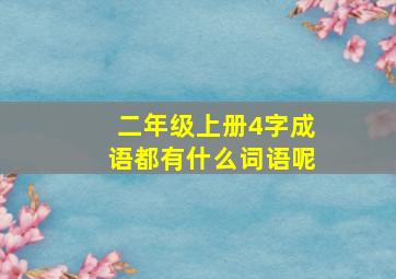 二年级上册4字成语都有什么词语呢