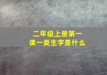 二年级上册第一课一类生字是什么