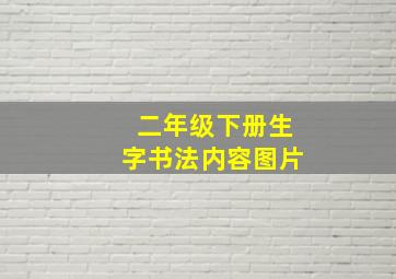 二年级下册生字书法内容图片