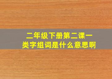 二年级下册第二课一类字组词是什么意思啊