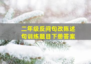 二年级反问句改陈述句训练题目下册答案