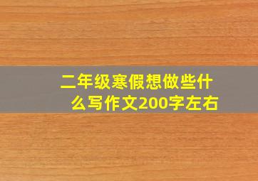 二年级寒假想做些什么写作文200字左右