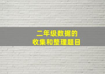 二年级数据的收集和整理题目